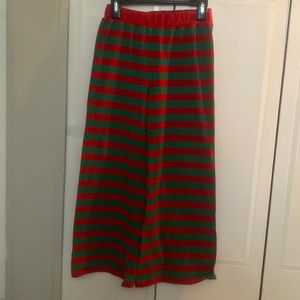 Red & Green striped wide leg pants